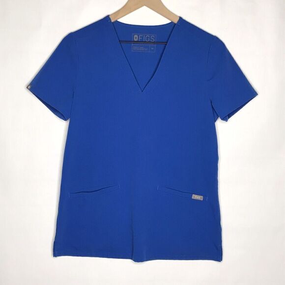 Figs Scrub Top Womens XS Blue Casma Three Pocket Technical Collection Nursing - Picture 1 of 10